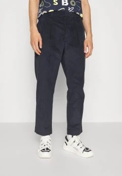 PLEATED TROUSERS - Stoffhose - Navy