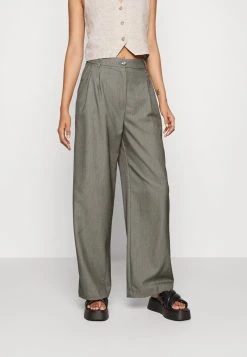 Monki GINNY TROUSERS - Stoffhose - Grey Medium Dusty