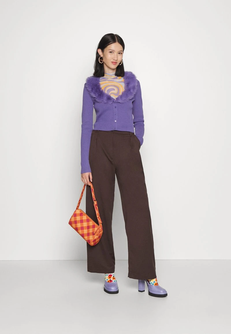 Monki GINNY TROUSERS - Stoffhose - Brown Dark Brun – Bild 2