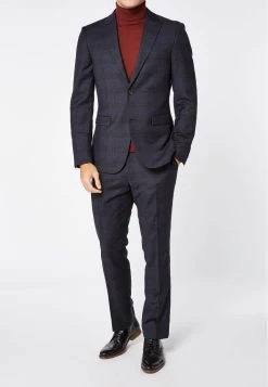 Next SIGNATURE CHECK SLIM FIT SUIT: TROUSERS - Anzughose - Blue