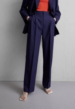 Filippa K PLEATED TAILORED TROUSERS - Stoffhose - Navy