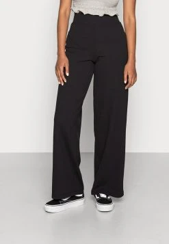 Gina Tricot JENNA WIDE LEG TROUSERS - Stoffhose - Black
