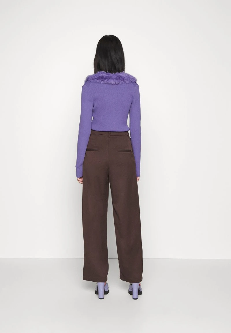 Monki GINNY TROUSERS - Stoffhose - Brown Dark Brun – Bild 3