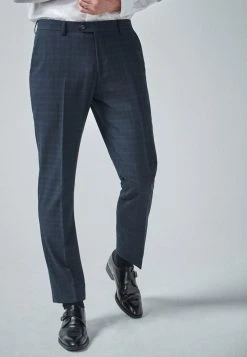 Next NAVY/BLACK TAILORED FIT CHECK SUIT: TROUSERS - Anzughose - Blue