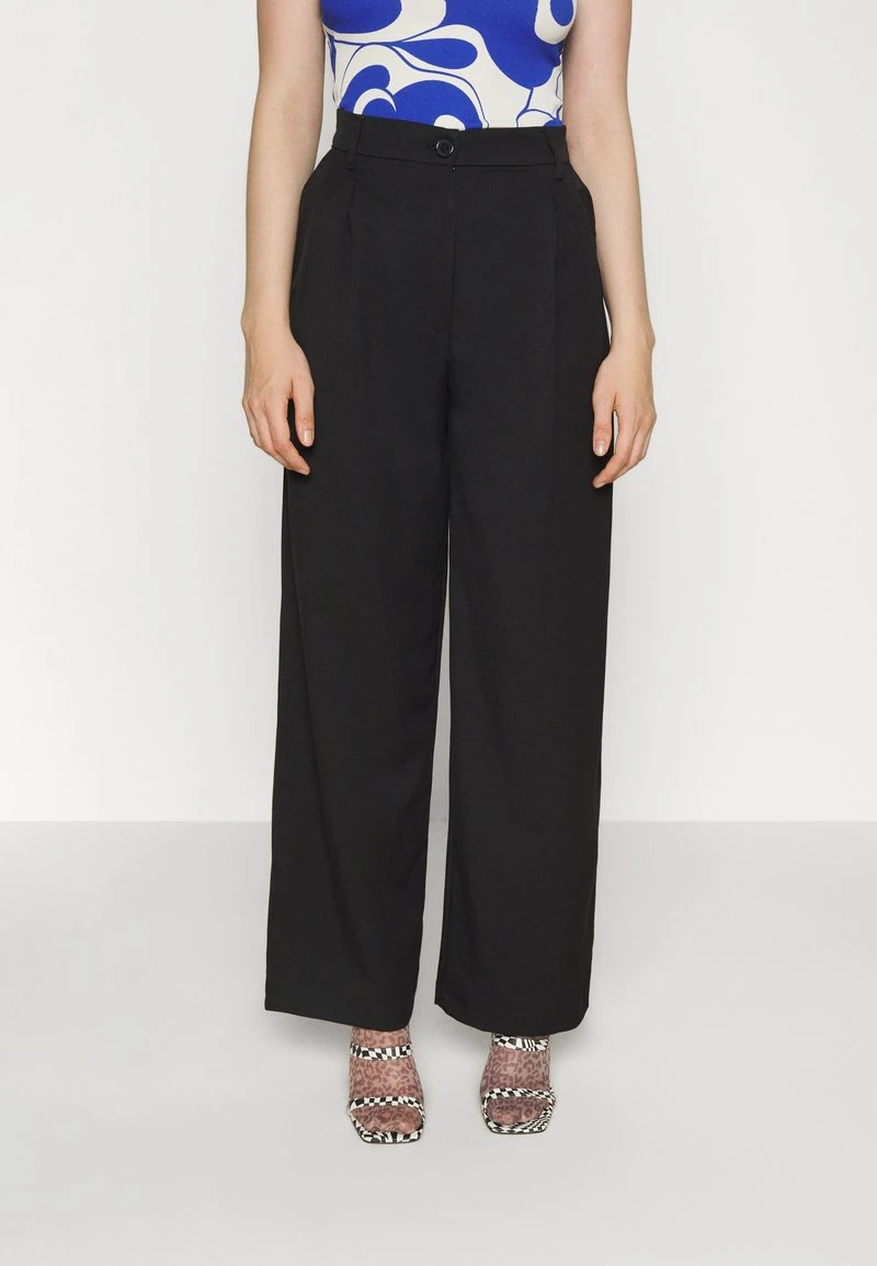 Monki GINNY TROUSERS - Stoffhose - Black Dark