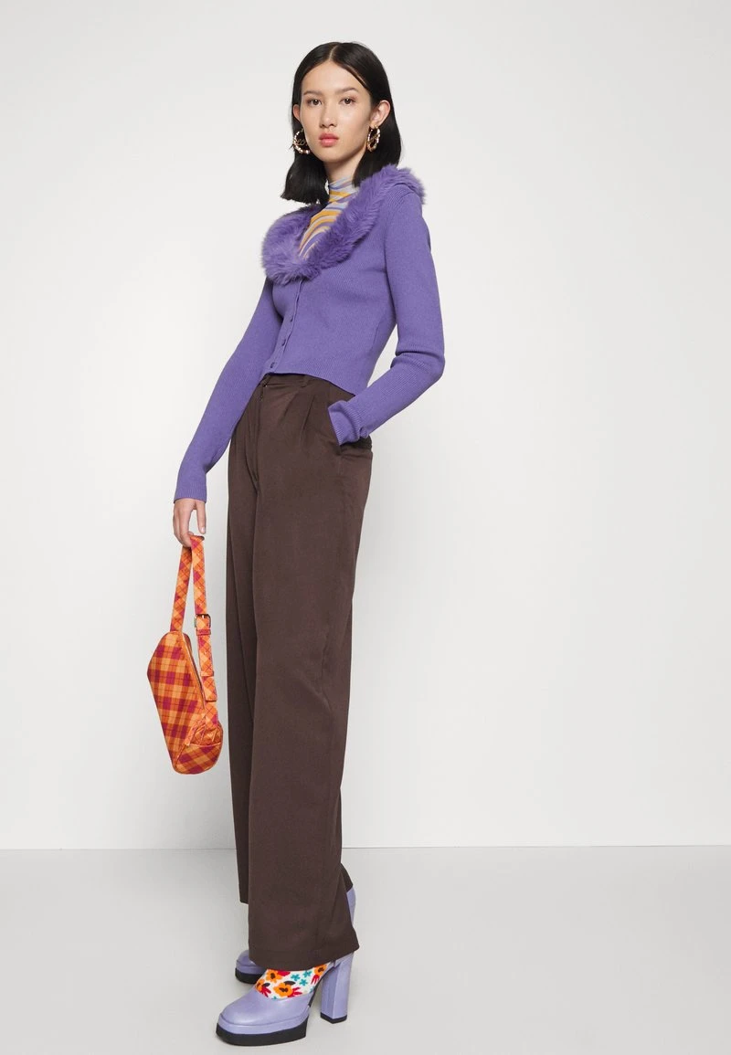 Monki GINNY TROUSERS - Stoffhose - Brown Dark Brun – Bild 4